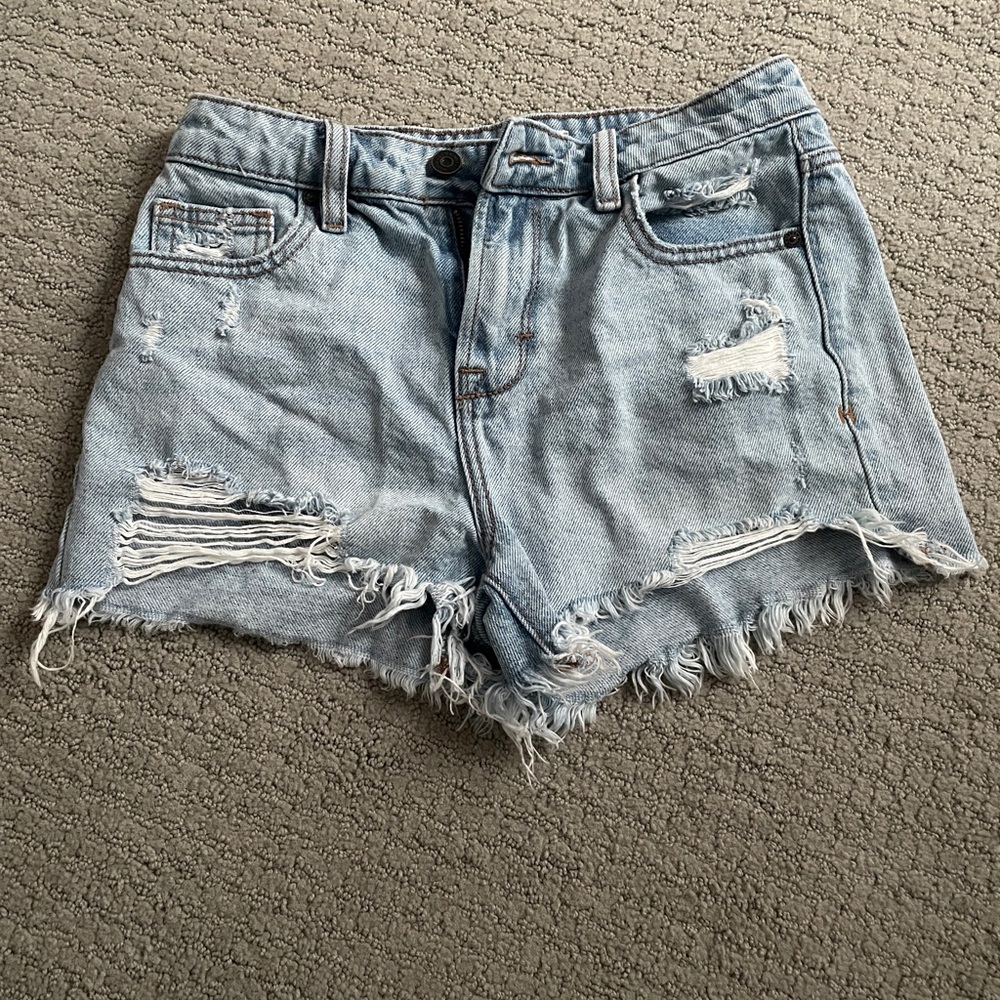 Blue denim shorts